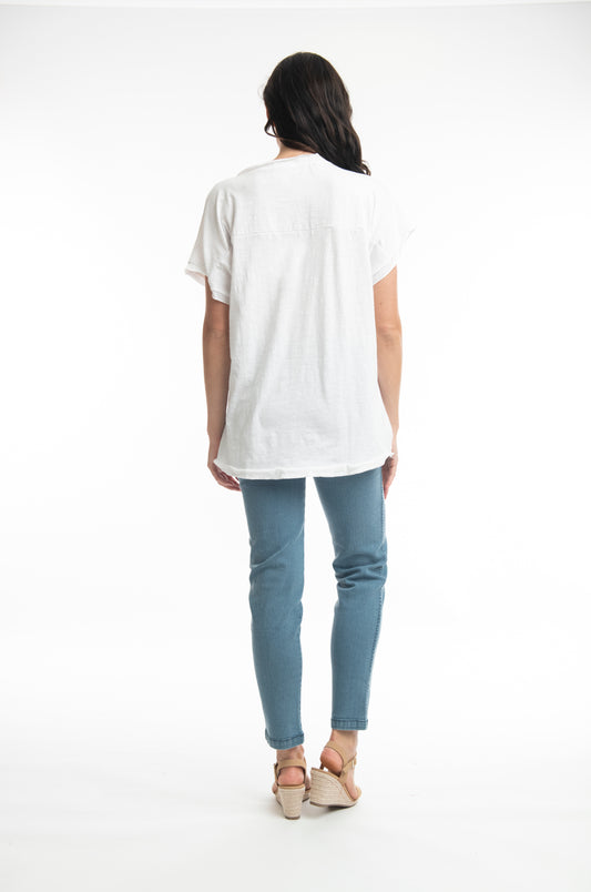 Vera Leaf Tee - White