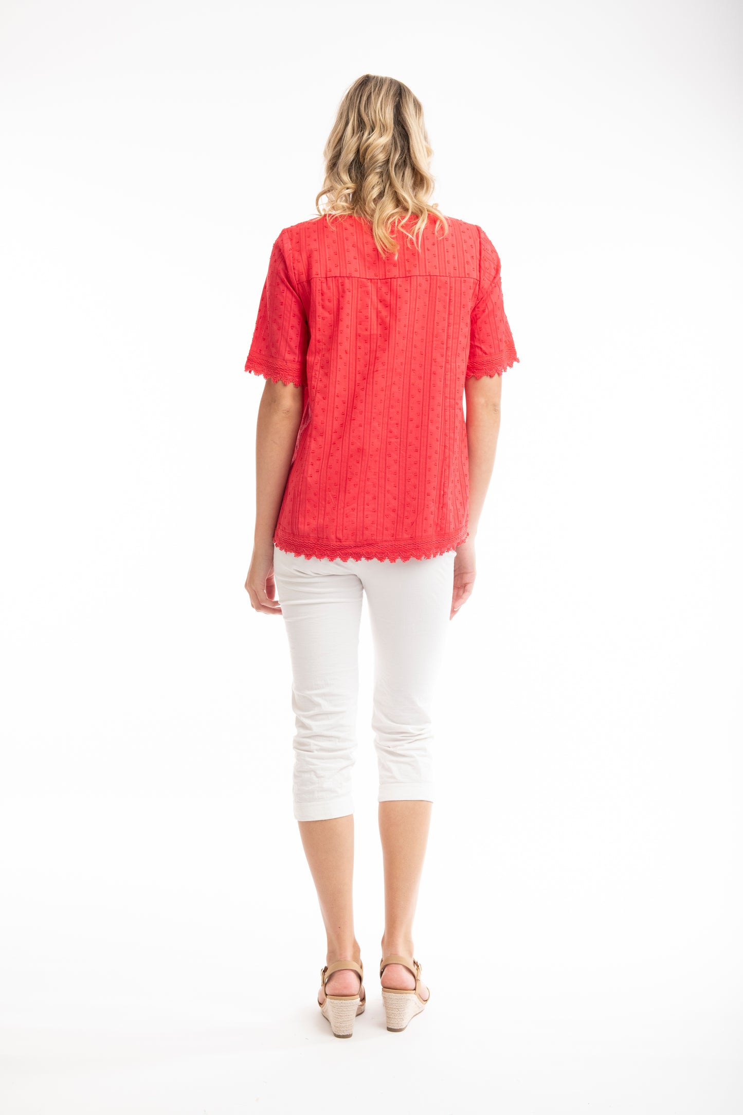 Broderie Top -  Red