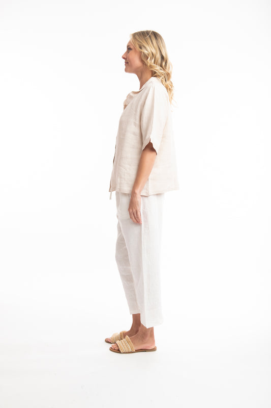 Ella Pure Linen Shirt - Sand