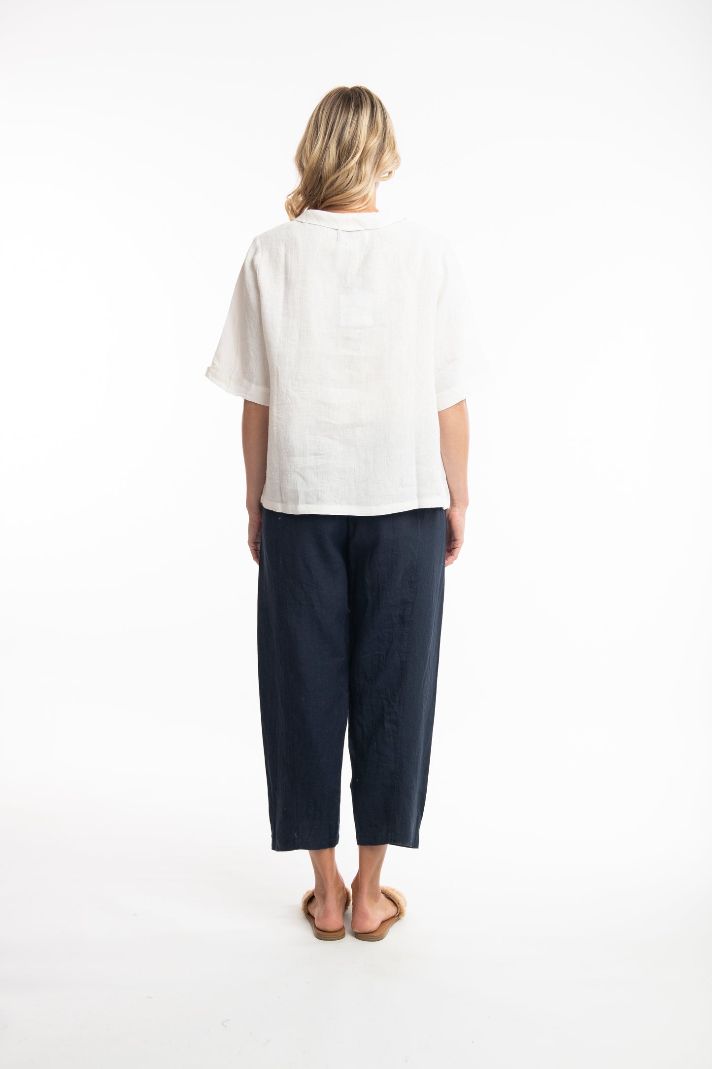 Ella Pure Linen Shirt - White