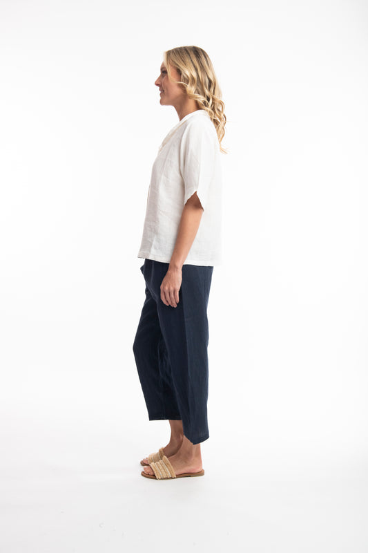 Ella Pure Linen Shirt - White