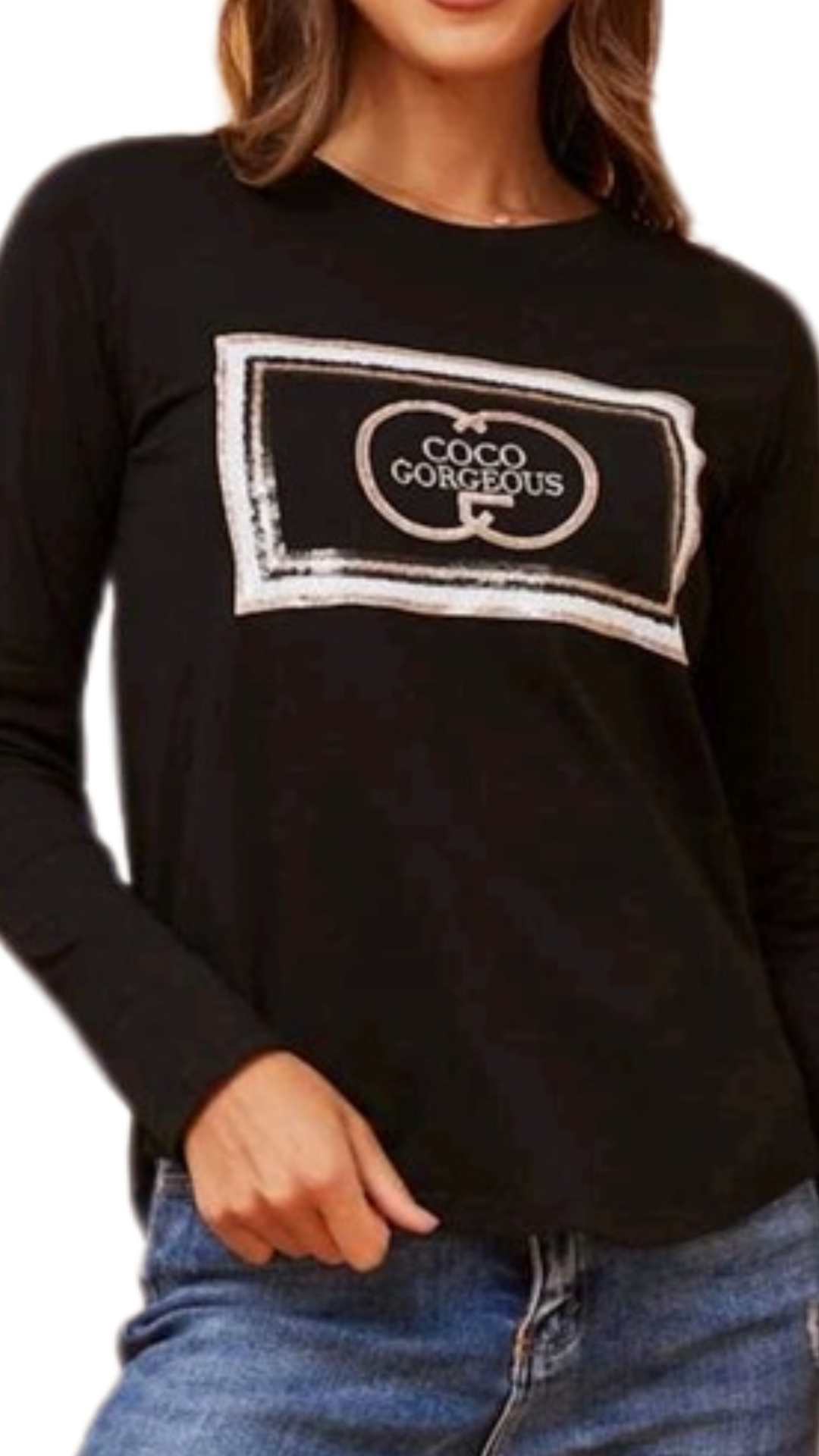 Coco Gorgeous Long Sleeve Top - Black