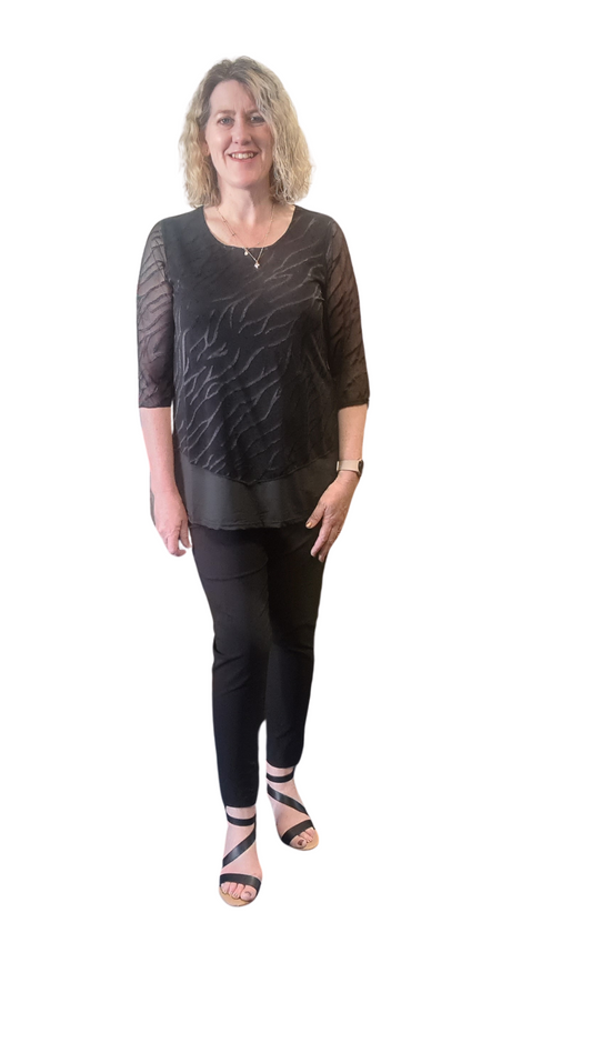 Lilly Mesh Top - Raven Black