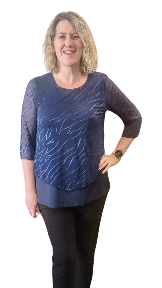 Lilly Mesh Top - Royal Blue