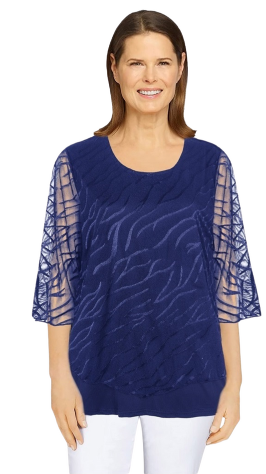 Lilly Mesh Top - Royal Blue