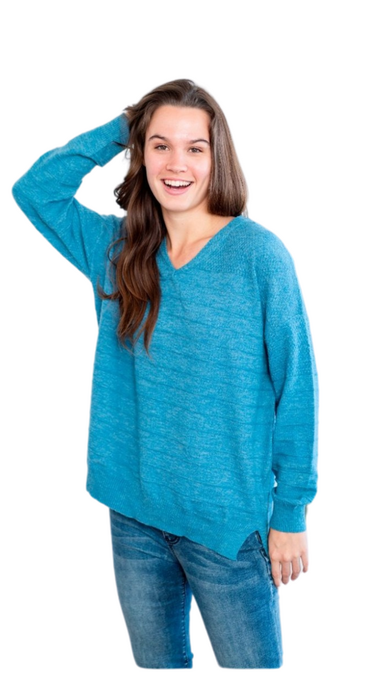 Abby Striped Knit - Teal