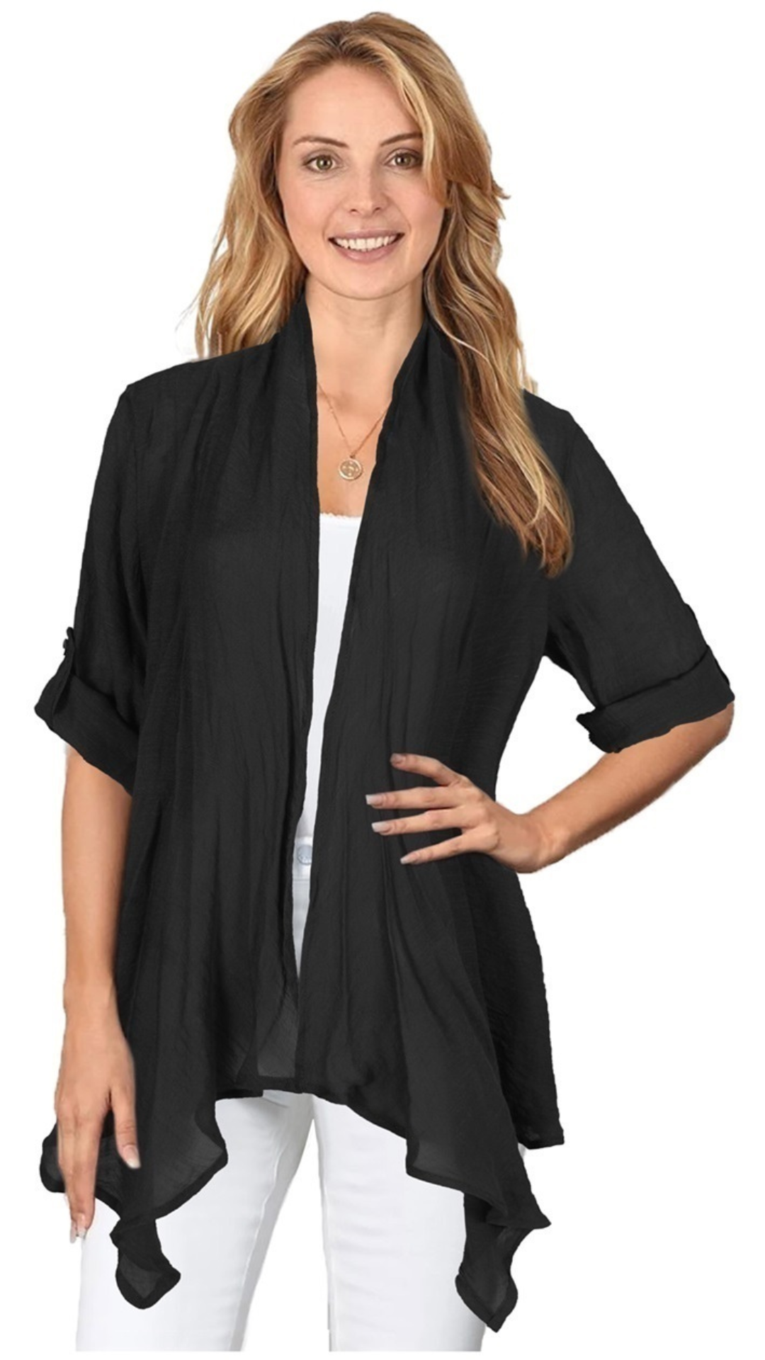 Katie Waterfall Cardigan - Black