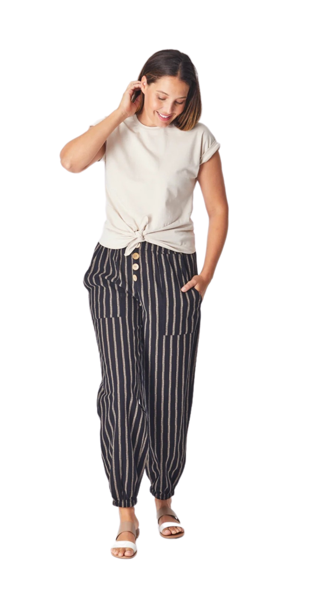 Evie Pants - Black Stripe