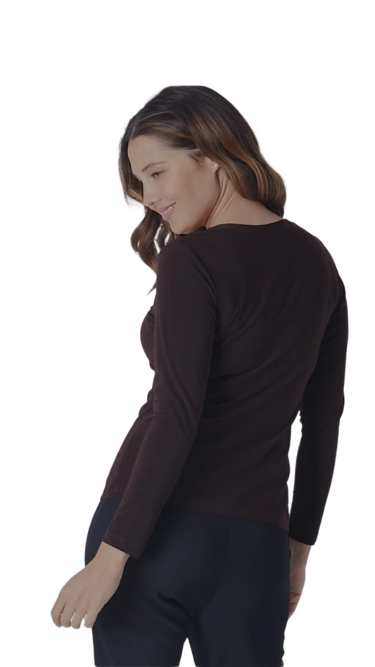 Essential Long Sleeve Top - Chocolate