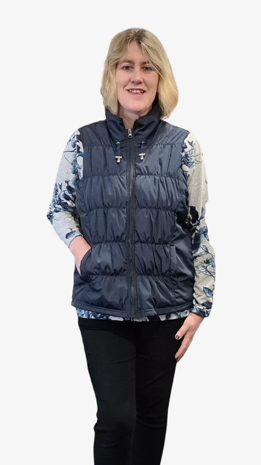 Ava Zip Vest - Navy