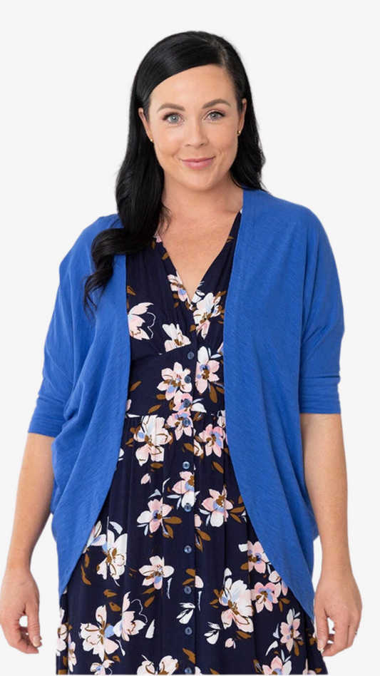 Amy Cotton Mini  Shrug - Cobalt