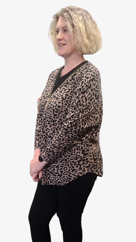 Sophia Top - Pink Leopard