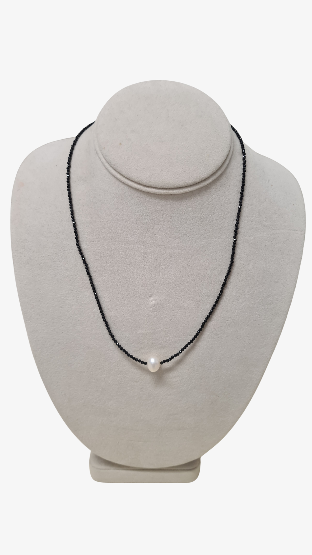 Fresh Water Pearl with Black Spinel Necklace