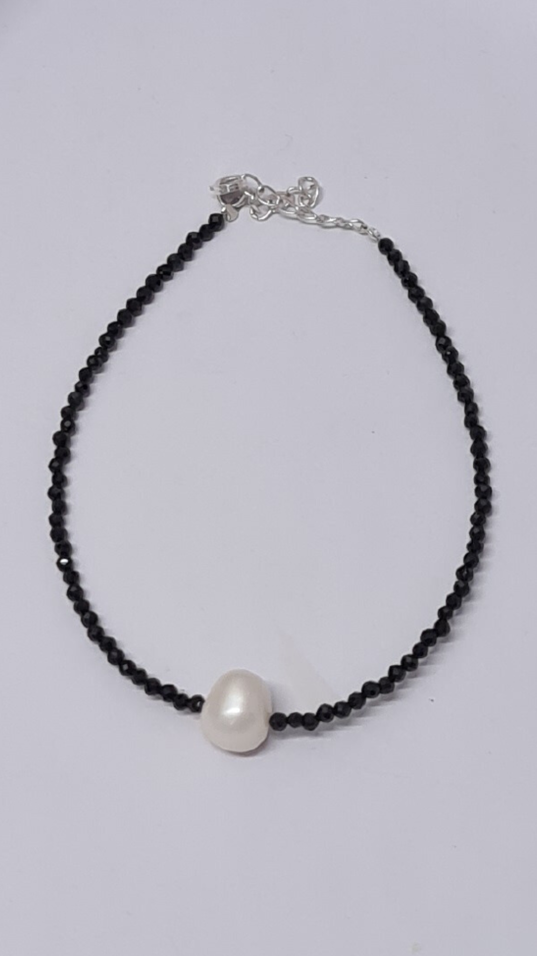 Fresh Water Pearl with Black Spinel Necklace