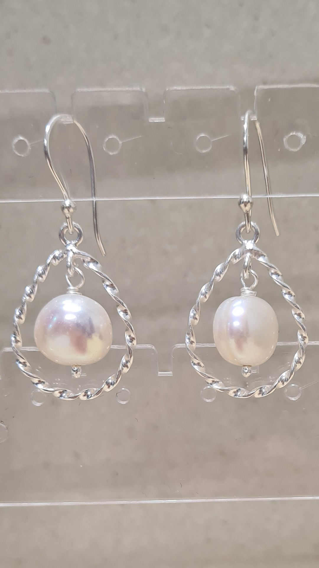 Sterling silver/ Freshwater pearl dangle earrings