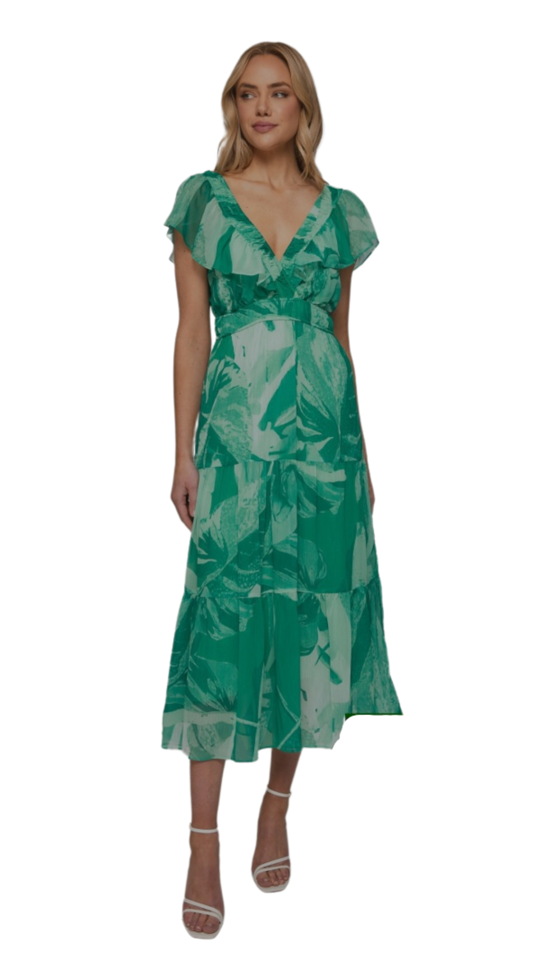 Mia Maxi Dress - Green Abstract