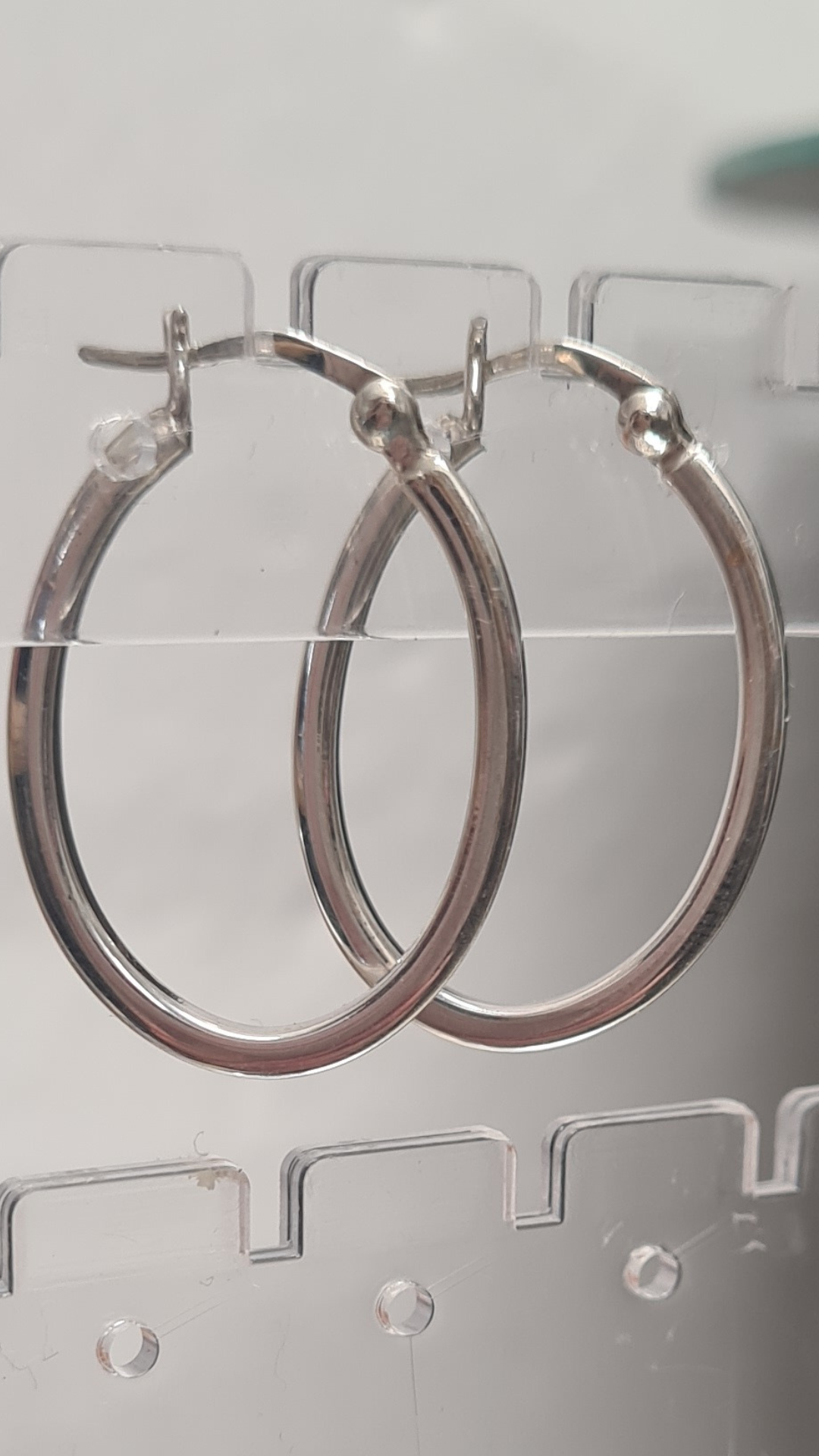 Sterling silver Oval  hoop earrings 2890