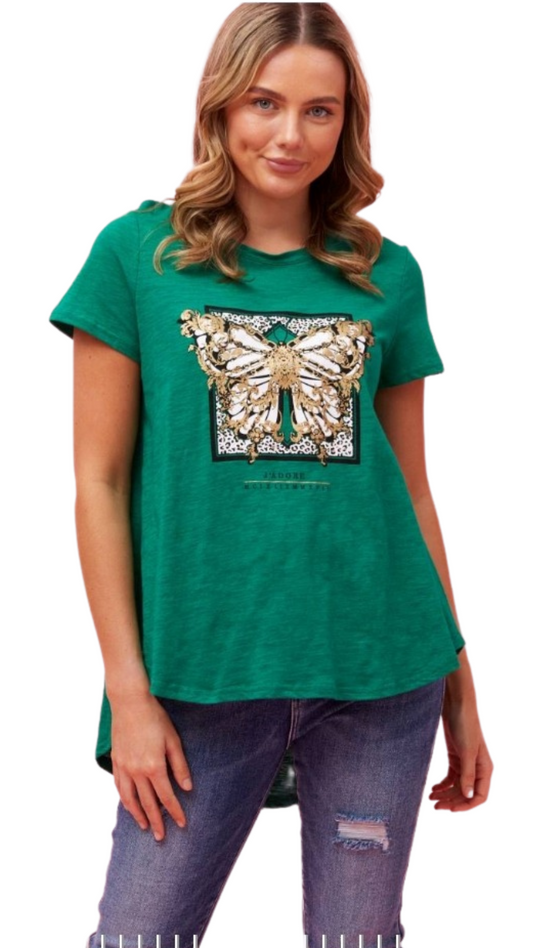 Printed Tee - Emerald