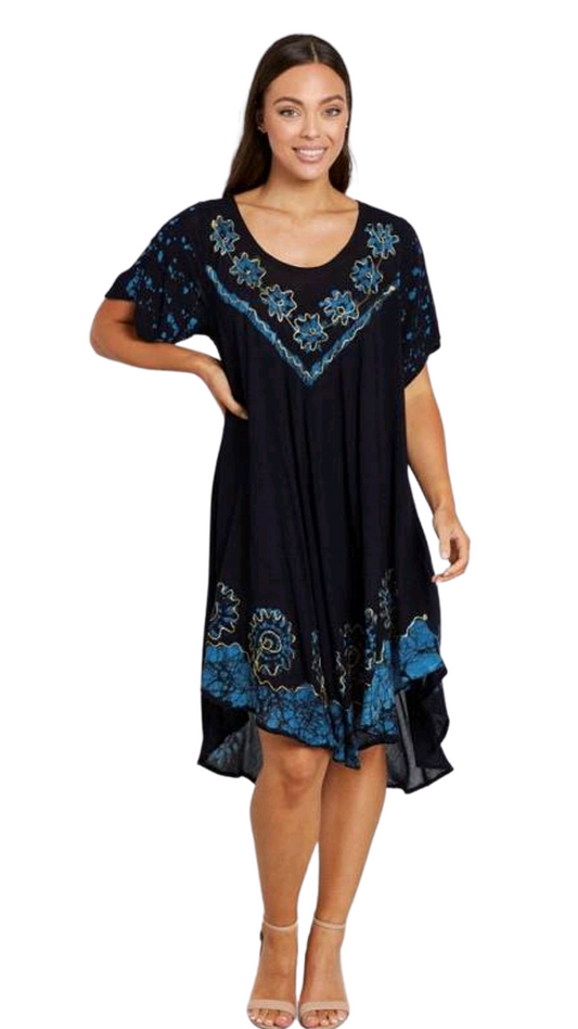 Indy Dress - Black & Blue