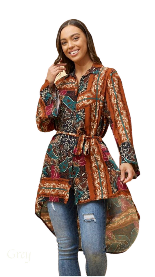 Joria Shirt - Rust Multi