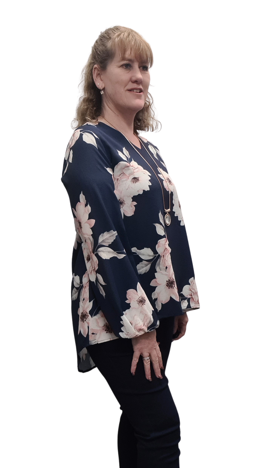 Clara Top – Navy Floral