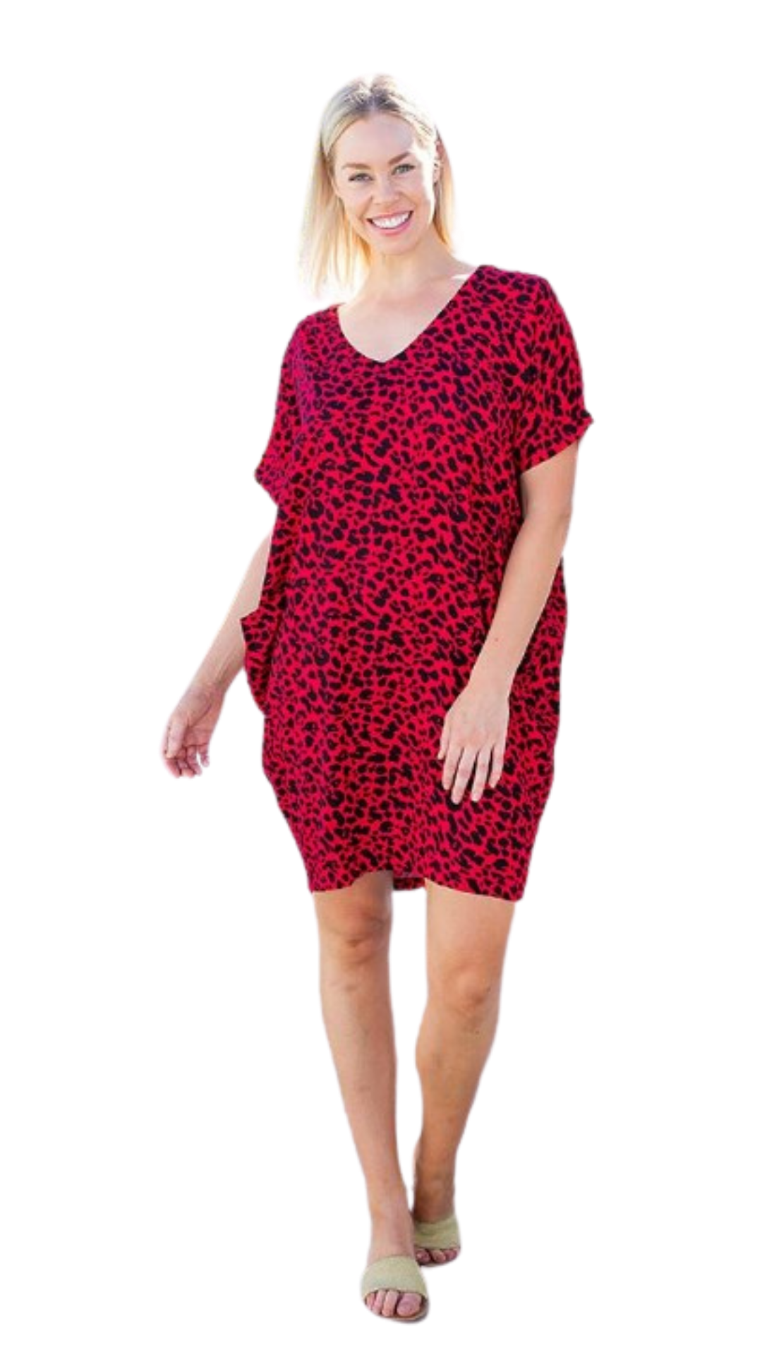 Celeste Leopard Dress - Red  | Dekara Jane Boutique, Scottsdale TAS | Womens Clothing & Accessories