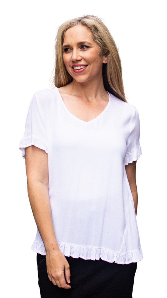 Bianca Frill Top - White