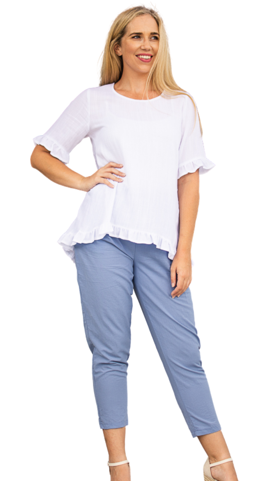 Bianca Frill Top - White
