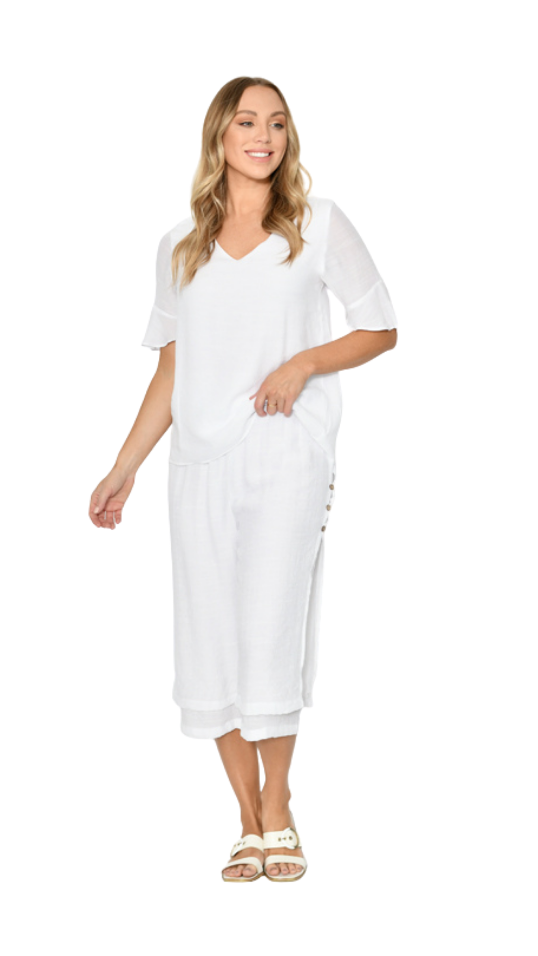 Kinsley 3/4  Pant - White  | Dekara Jane Boutique, Scottsdale TAS | Womens Clothing & Accessories