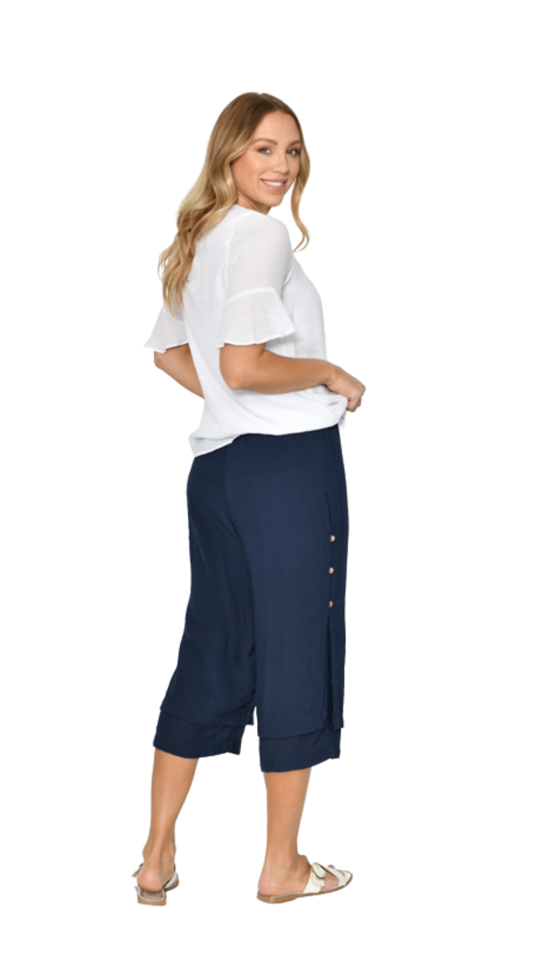Kinsley 3/4  Pant - Navy  | Dekara Jane Boutique, Scottsdale TAS | Womens Clothing & Accessories